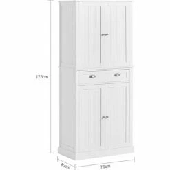 SoBuy Tall Kitchen Cupboard With 2 Cabinets And 1 Drawer Kitchen Dining Room Living Room Tall Cabinet Cupboard Sideboard,FSB44-W 8 SoBuy Tall Kitchen Cupboard With 2 Cabinets And 1 Drawer Kitchen Dining Room Living Room Tall Cabinet Cupboard Sideboard,FSB44-W -SOBUY Shop 67396876 4