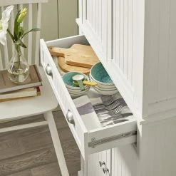 SoBuy Tall Kitchen Cupboard With 2 Cabinets And 1 Drawer Kitchen Dining Room Living Room Tall Cabinet Cupboard Sideboard,FSB44-W 9 SoBuy Tall Kitchen Cupboard With 2 Cabinets And 1 Drawer Kitchen Dining Room Living Room Tall Cabinet Cupboard Sideboard,FSB44-W -SOBUY Shop 67396876 5