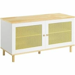 SoBuy Hallway Shoe Bench Shoe Cabinet With 2 Doors,FSR103-WN