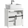 SoBuy Under Sink Cabinet Bathroom Vanity Unit Bathroom Storage Cabinet With Sliding Door,BZR61-W