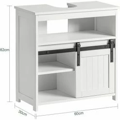 SoBuy Under Sink Cabinet Bathroom Vanity Unit Bathroom Storage Cabinet With Sliding Door,BZR61-W -SOBUY Shop 67396886 4