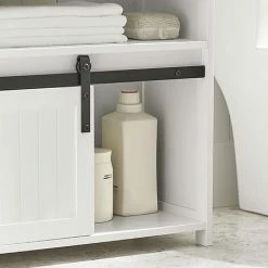 SoBuy Under Sink Cabinet Bathroom Vanity Unit Bathroom Storage Cabinet With Sliding Door,BZR61-W -SOBUY Shop 67396886 5