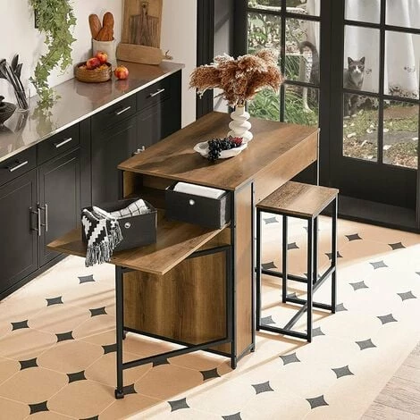 SoBuy Bar Table With Extendable Table Top Kitchen Breakfast Bar Table Dining Table Coffee Bar With Foldable Worktop,FWT96-PF 2 SoBuy Bar Table With Extendable Table Top Kitchen Breakfast Bar Table Dining Table Coffee Bar With Foldable Worktop,FWT96-PF - Image 2