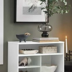 SoBuy Sideboard With Glass Sliding Door,FSB61-W -SOBUY Shop 67396888 3