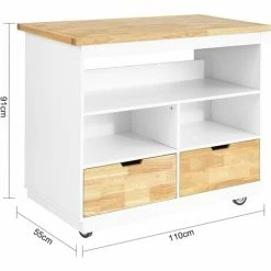 SoBuy Kitchen Cabinet Cupboard Sideboard Kitchen Island,FKW107-WN -SOBUY Shop 67560566 4