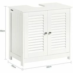 SoBuy White Under Sink Bathroom Storage Cabinet With Shutter Doors,FRG237-W -SOBUY Shop 6898142 4