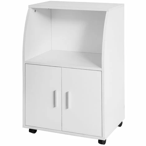 SoBuy White Wood Wheeled Kitchen Storage Cupboard Unit FRG241-W 1 SoBuy White Wood Wheeled Kitchen Storage Cupboard Unit FRG241-W