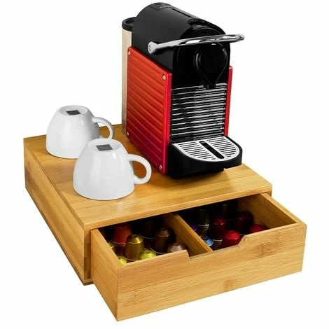 SoBuy Bamboo Coffee Pods & Capsules Teabags Drawer Organizer Holder,FRG70-N 1 SoBuy Bamboo Coffee Pods & Capsules Teabags Drawer Organizer Holder,FRG70-N