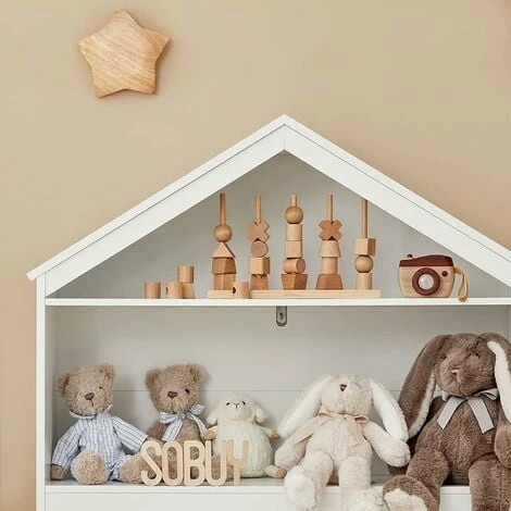 SoBuy House Shape Kids Bookcase Shelf Rack With Mobile Storage Chest,KMB52-W 5 SoBuy House Shape Kids Bookcase Shelf Rack With Mobile Storage Chest,KMB52-W - Image 5