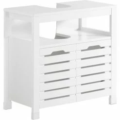 SoBuy Under Sink Cabinet With Double Slatted Doors,BZR58-W
