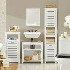 SoBuy Under Sink Cabinet With Double Slatted Doors,BZR58-W -SOBUY Shop 70103342 3