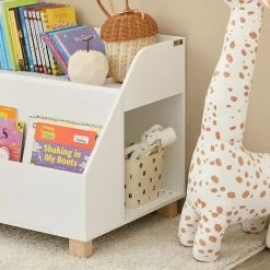 SoBuy Bookcase Shelf Rack Organizer With 3 Storage Compartments,KMB54-W -SOBUY Shop 70103344 5