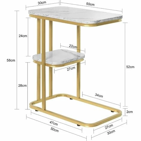SoBuy Side Table With 2 Shelves,FBT110-G 4 SoBuy Side Table With 2 Shelves,FBT110-G - Image 4