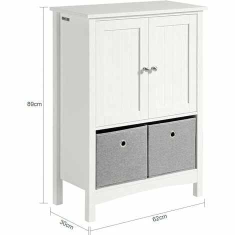 SoBuy Storage Cabinet Cupboard With 2 Fabric Drawers,BZR64-W 5 SoBuy Storage Cabinet Cupboard With 2 Fabric Drawers,BZR64-W - Image 5