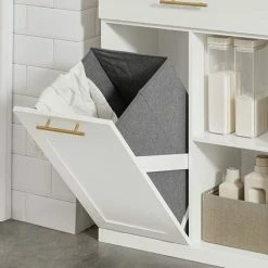 SoBuy Laundry Basket Laundry Cabinet With Drawer And Storage Compartments,BZR66-W -SOBUY Shop 71973132 5