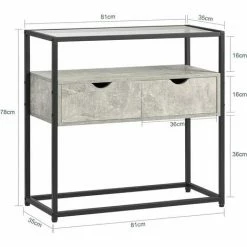 SoBuy Console Table Hall Table Sofa Table Side Table With Glass Top And 2 Drawers,FSB54-HG -SOBUY Shop 71973134 3
