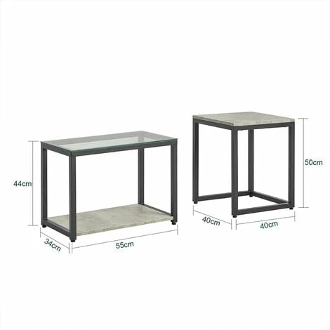 SoBuy Nesting Tables Set Of 2 Coffee Table,FBT35-HG 3 SoBuy Nesting Tables Set Of 2 Coffee Table,FBT35-HG - Image 3
