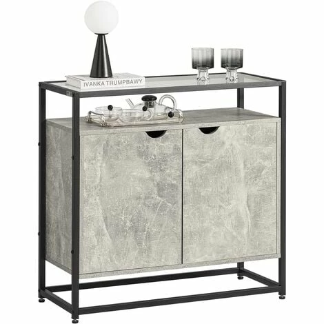 SoBuy Sideboard With Glass Top And 2 Doors, Hallway Console Table,FSB55-HG 1 SoBuy Sideboard With Glass Top And 2 Doors, Hallway Console Table,FSB55-HG