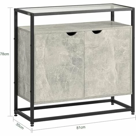 SoBuy Sideboard With Glass Top And 2 Doors, Hallway Console Table,FSB55-HG 4 SoBuy Sideboard With Glass Top And 2 Doors, Hallway Console Table,FSB55-HG - Image 4