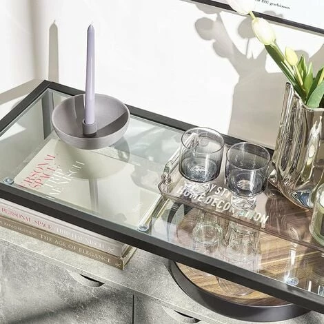 SoBuy Sideboard With Glass Top And 2 Doors, Hallway Console Table,FSB55-HG 5 SoBuy Sideboard With Glass Top And 2 Doors, Hallway Console Table,FSB55-HG - Image 5