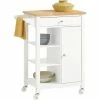 Promotion!!SoBuy Kitchen Storage Trolley Cabinet Cart,Drawer And Shelves,White,FKW46-WN
