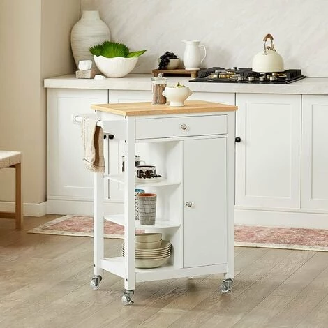 Promotion!!SoBuy Kitchen Storage Trolley Cabinet Cart,Drawer And Shelves,White,FKW46-WN 2 Promotion!!SoBuy Kitchen Storage Trolley Cabinet Cart,Drawer And Shelves,White,FKW46-WN - Image 2