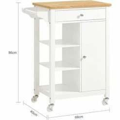 Promotion!!SoBuy Kitchen Storage Trolley Cabinet Cart,Drawer And Shelves,White,FKW46-WN 7 Promotion!!SoBuy Kitchen Storage Trolley Cabinet Cart,Drawer And Shelves,White,FKW46-WN -SOBUY Shop 7564821 3