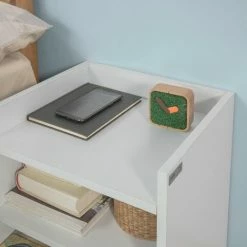 SoBuy White Wood Side Table With Drawer, FBT66-W -SOBUY Shop 7900988 4