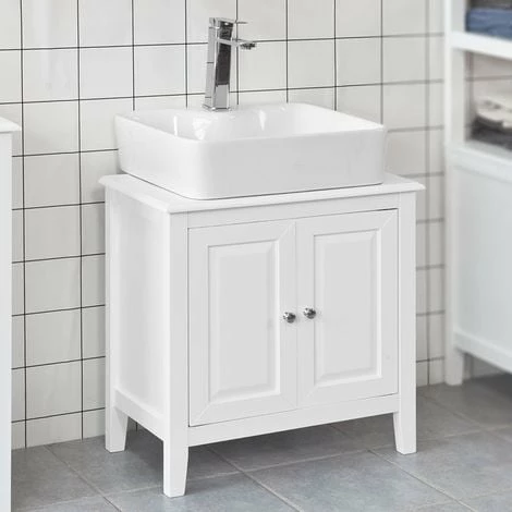 SoBuy White Wood Under Sink Basin Bathroom Storage Cabinet Unit, FRG202-W 1 SoBuy White Wood Under Sink Basin Bathroom Storage Cabinet Unit, FRG202-W