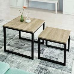 SoBuy Set Of 2 Nesting Tables Side Table End Table, FBT42-N -SOBUY Shop 7900994 3
