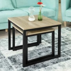 SoBuy Set Of 2 Nesting Tables Side Table End Table, FBT42-N -SOBUY Shop 7900994 4