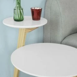 SoBuy 2 Tiers Round Wooden Side Table, Tea Coffee Table, End Table,FBT53-WN -SOBUY Shop 7900998 5