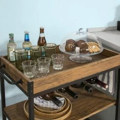 SoBuy Industrial Vintage Wood Metal 3 Tiers Kitchen Serving Trolley FKW56-N 8 SoBuy Industrial Vintage Wood Metal 3 Tiers Kitchen Serving Trolley FKW56-N -SOBUY Shop 8230475 4