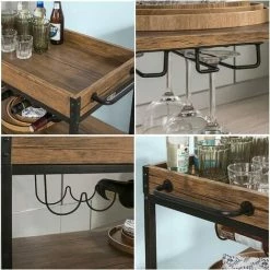 SoBuy Industrial Vintage Wood Metal 3 Tiers Kitchen Serving Trolley FKW56-N 9 SoBuy Industrial Vintage Wood Metal 3 Tiers Kitchen Serving Trolley FKW56-N -SOBUY Shop 8230475 5