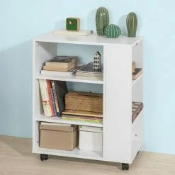 SoBuy Office Storage 3 Tiers Storage Bookcase Side Table,FBT68-W 7 SoBuy Office Storage 3 Tiers Storage Bookcase Side Table,FBT68-W -SOBUY Shop 8348631 3