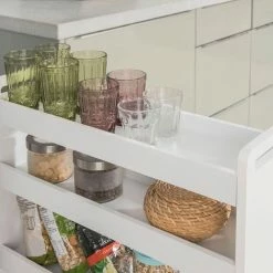 SoBuy White 4 Tiers Slide Out Storage Tower Rack On Wheels,NSR01-W 8 SoBuy White 4 Tiers Slide Out Storage Tower Rack On Wheels,NSR01-W -SOBUY Shop 8384480 4