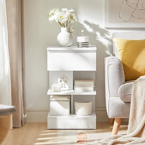 SoBuy Bedside Side Table With Drawer & Storage Shelve,FBT49-W 3 SoBuy Bedside Side Table With Drawer & Storage Shelve,FBT49-W - Image 3