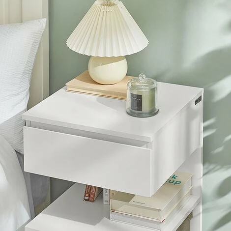 SoBuy Bedside Side Table With Drawer & Storage Shelve,FBT49-W 4 SoBuy Bedside Side Table With Drawer & Storage Shelve,FBT49-W - Image 4