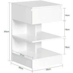SoBuy Bedside Side Table With Drawer & Storage Shelve,FBT49-W 9 SoBuy Bedside Side Table With Drawer & Storage Shelve,FBT49-W -SOBUY Shop 8489627 5