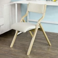 SoBuy Wooden Padded Folding Dining Chair Office Chair,Beige, FST40-W -SOBUY Shop 8489631 4