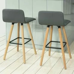 SoBuy Set Of 2 Kitchen Breakfast Barstool With PU Leather FST50-HG FST50-HGx2 -SOBUY Shop 8656878 3