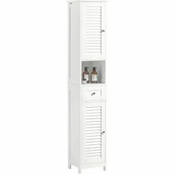 SoBuy Freestand Cabinet Storage 2 Shutter Doors And 1 Drawer Cupboard,FRG236-W