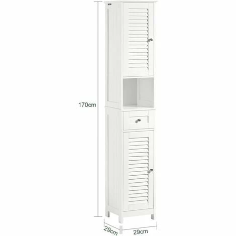SoBuy Freestand Cabinet Storage 2 Shutter Doors And 1 Drawer Cupboard,FRG236-W 4 SoBuy Freestand Cabinet Storage 2 Shutter Doors And 1 Drawer Cupboard,FRG236-W - Image 4