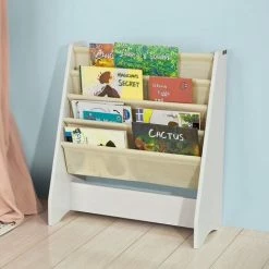 SOBUY Shop 10 SoBuy Children Kids Bookcase Book Shelf Sling Storage Rack Organizer Display Holde FRG225-W