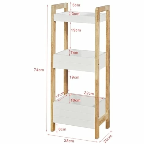 SoBuy 3 Tiers Bathroom Shelf Storage Display Shelf Rack Organizer Shelving Unit FRG226-WN 2 SoBuy 3 Tiers Bathroom Shelf Storage Display Shelf Rack Organizer Shelving Unit FRG226-WN - Image 2