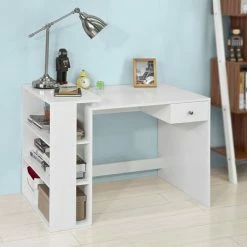 SoBuy Home Office Desk, Computer Desk PC Desk, White FWT35-W -SOBUY Shop 9298287 3