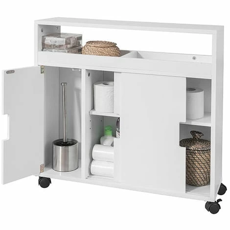 SoBuy Bathroom Toilet Paper Roll Brushes Holders Storage Cabinet BZR02-W 1 SoBuy Bathroom Toilet Paper Roll Brushes Holders Storage Cabinet BZR02-W