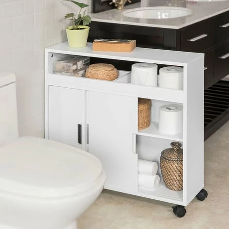 SoBuy Bathroom Toilet Paper Roll Brushes Holders Storage Cabinet BZR02-W 3 SoBuy Bathroom Toilet Paper Roll Brushes Holders Storage Cabinet BZR02-W - Image 3