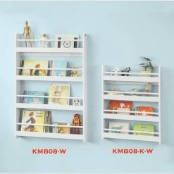 SoBuy Wall White Wood 4 Tiers Kids Storage Shelving Bookcase Rack KMB08-K-W -SOBUY Shop 9500464 5